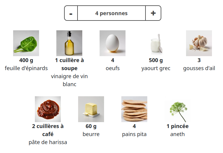 Ajouter les ingrédients à votre recette
