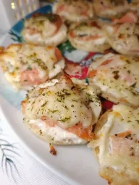 Mini blinis de saumon gratinés