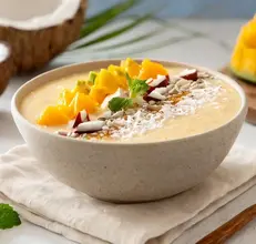 Smoothie bowl à la mangue et à la noix de coco