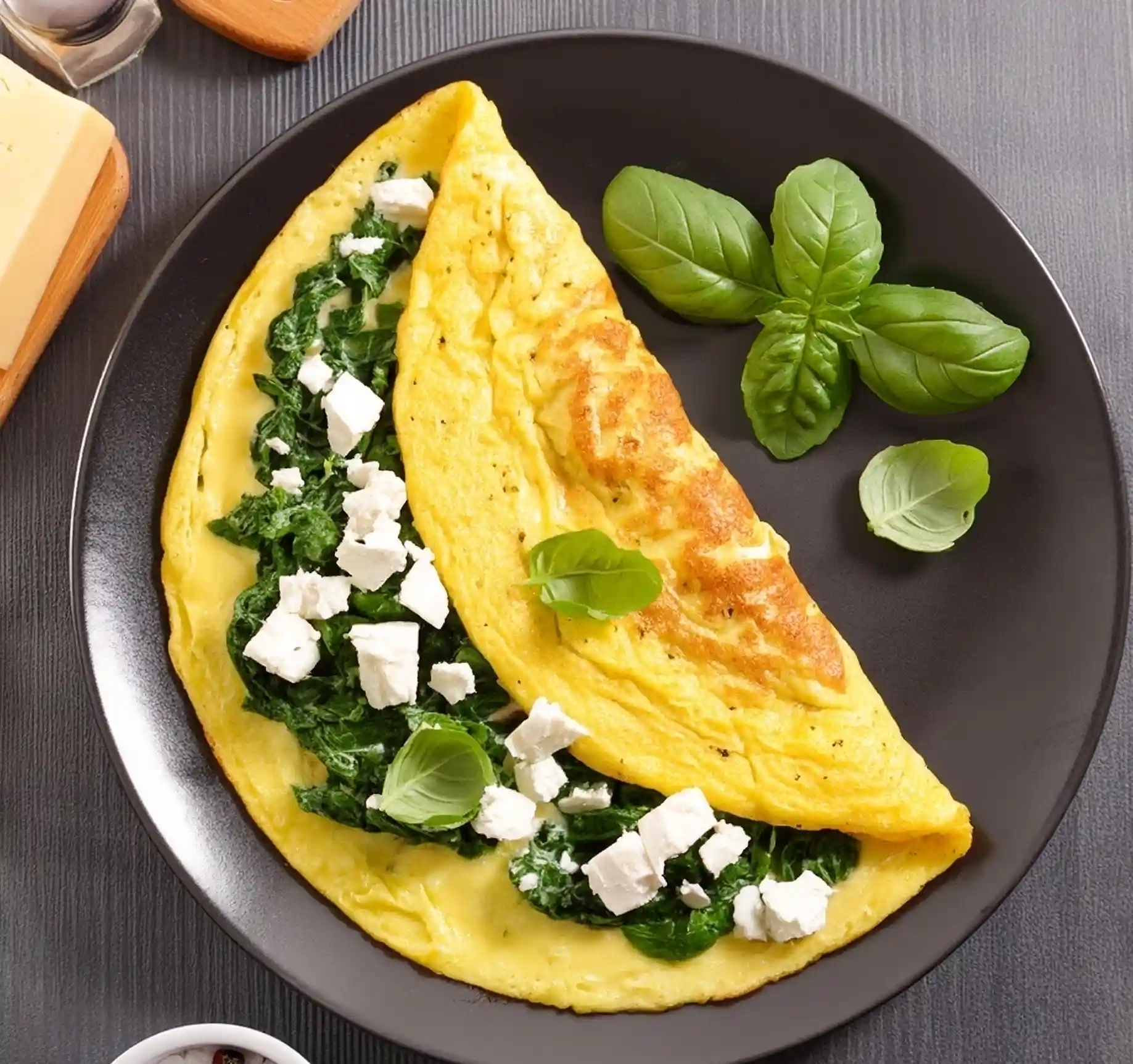 Photo de Omelette aux épinards et fromage de chèvre